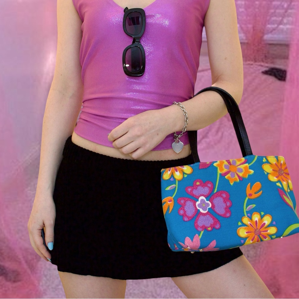 Vintage y2k floral print mini purse
